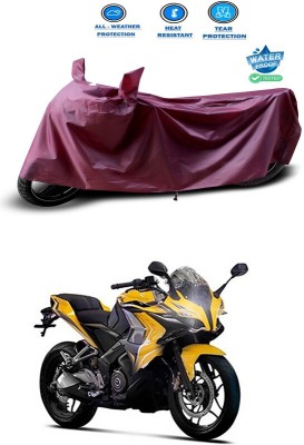 ShopGlobal Waterproof Two Wheeler Cover for Bajaj(Pulsar SS400, Maroon)