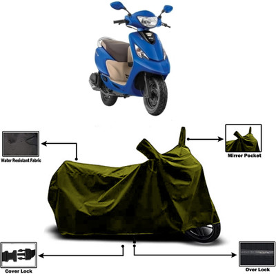 Amexride Two Wheeler Cover for TVS(Scooty Zest 110 BS6, Green)