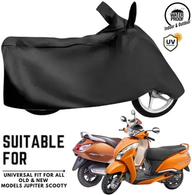 MADAFIYA Waterproof Two Wheeler Cover for TVS(Jupiter 125, Black)