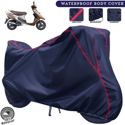 MADAFIYA Two Wheeler Cover for TVS(Scooty Pep Plus BS6, Blue, Red)