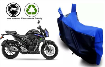 RM Collections Waterproof Two Wheeler Cover for Yamaha(FZ25, Black, Blue)