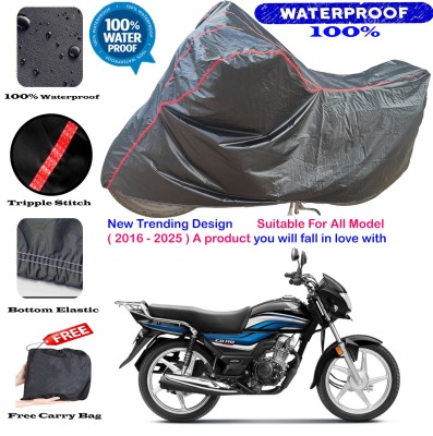 AutoGalaxy Waterproof Two Wheeler Cover for Honda(CD 110 Dream, Black, Red)