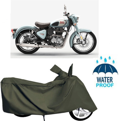 Autoinnovation Waterproof Two Wheeler Cover for Royal Enfield(Green)