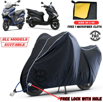 AUTOCAD Waterproof Two Wheeler Cover for Suzuki(Burgman Street, White, Black)