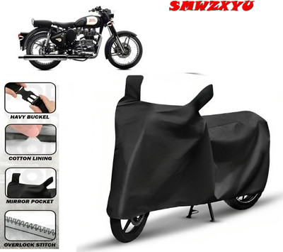 smwzxyu Waterproof Two Wheeler Cover for Royal Enfield(Bullet 500, Black)
