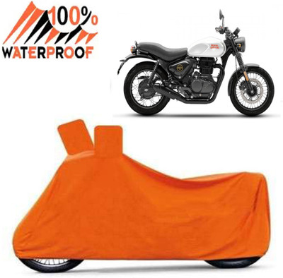 Autoinnovation Waterproof Two Wheeler Cover for Royal Enfield(Hunter 350, Orange)