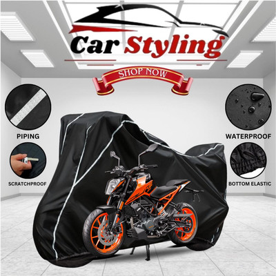 Car Styling Waterproof Two Wheeler Cover for KTM(Duke 200, Black, White)