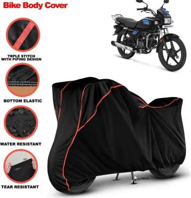 Grizzly Two Wheeler Cover for Hero(Splendor Pro Classic, Black, Red)