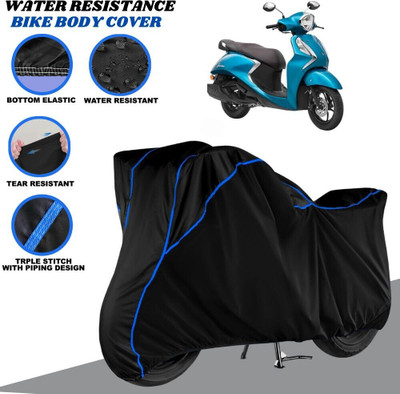 SRP PRODUCT Waterproof Two Wheeler Cover for Yamaha(Fascino, Black, Blue)