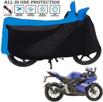 OliverX Waterproof Two Wheeler Cover for Yamaha(R15, Black, Blue)