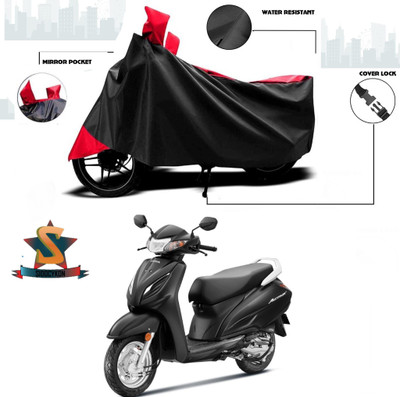 SK AUTO Waterproof Two Wheeler Cover for Honda(Activa, Red, Black)