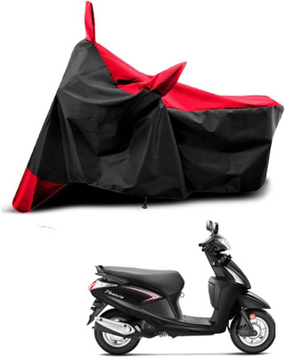 KEDIT Two Wheeler Cover for Hero(Pleasure+ 110, Red, Black)