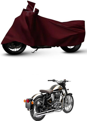 ZEDTEEK Waterproof Two Wheeler Cover for Royal Enfield(Classic Chrome, Maroon)