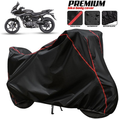 AUTOCAD Waterproof Two Wheeler Cover for Bajaj(Pulsar 220F, Black, Red, Multicolor)