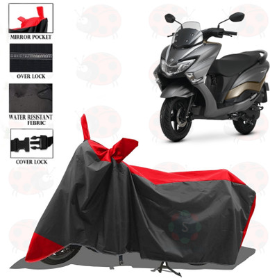 sowelar Waterproof Two Wheeler Cover for Suzuki(Burgman Street 125, Red, Black)