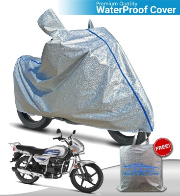 TEASN Waterproof Two Wheeler Cover for Hero(MotoCorp Splendor Plus, Silver)