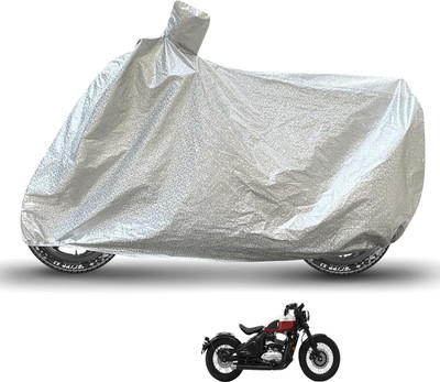 Caronix Waterproof Two Wheeler Cover for JAWA(Bobber 350, Silver)