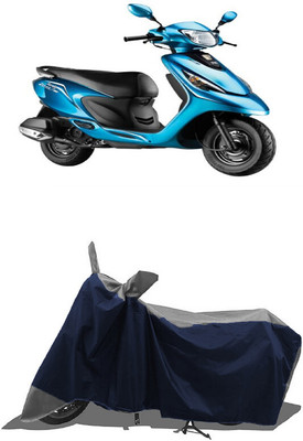 SUGASHRI Waterproof Two Wheeler Cover for TVS(Scooty Zest, Grey, Blue)