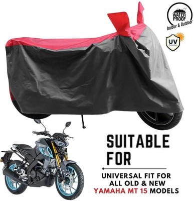 ZAQE Waterproof Two Wheeler Cover for Yamaha(MT 15, Grey, Red)