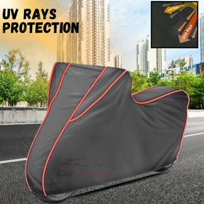AutoCoverHub Waterproof Two Wheeler Cover for Suzuki(Gixxer SF 250, Maroon, Black)