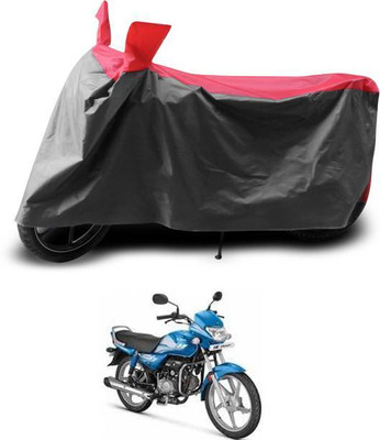RAAMKM Two Wheeler Cover for Hero(HF Deluxe i3s, Grey, Red)