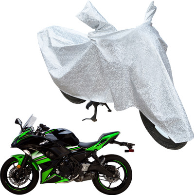 RiderShine Waterproof Two Wheeler Cover for Kawasaki(Ninja 650, Silver)