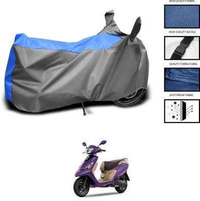 DeepShakshi AUTOMOTIVE Two Wheeler Cover for TVS(Scooty Zest 110, Grey, Blue)