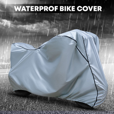 xodi Waterproof Two Wheeler Cover for TVS(Apache RTR 200 Fi E100, Silver, Black)