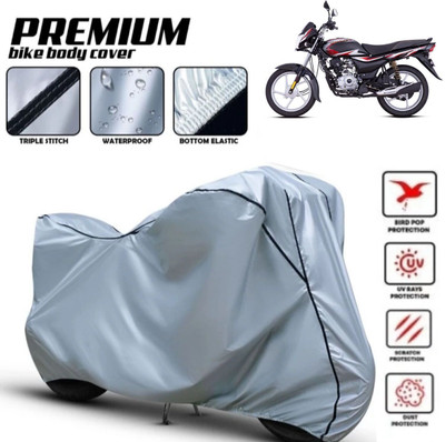 Shiv Kanha Waterproof Two Wheeler Cover for Bajaj(Platina, Silver, Black)