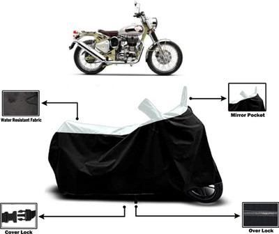 Amexride Two Wheeler Cover for Royal Enfield(Bullet Trials 500, White)