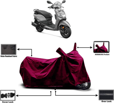 KEDIT Two Wheeler Cover for Hero(Pleasure Plus, Maroon)