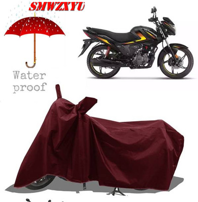 smwzxyu Waterproof Two Wheeler Cover for Universal For Bike(Glamour i3s, Maroon)