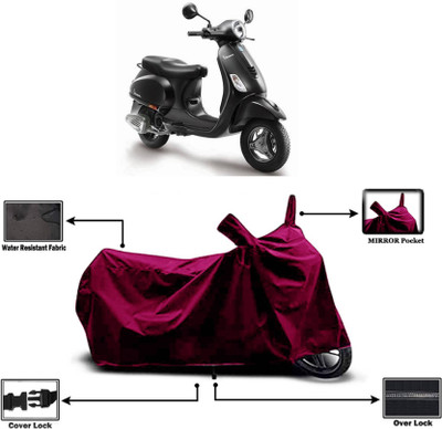 AASHTIK MART Two Wheeler Cover for Vespa(Notte, Maroon)
