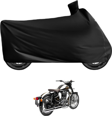 Caronix Waterproof Two Wheeler Cover for Royal Enfield(Classic Chrome, Black)