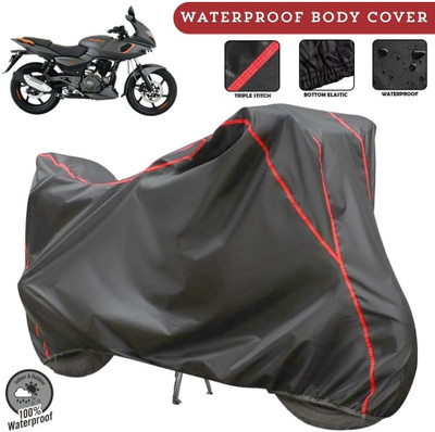 MADAFIYA Two Wheeler Cover for Bajaj(Pulsar 180F BS6, Grey, Red)