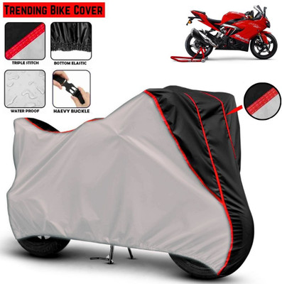 Mwiss Waterproof Two Wheeler Cover for TVS(Apache RR 310, Silver, Black)