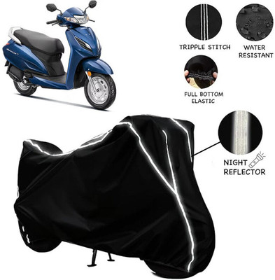 Delphinium Waterproof Two Wheeler Cover for Honda(Activa, Black)