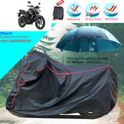 OliverX Waterproof Two Wheeler Cover for Yamaha(FZ-S FI, Black)
