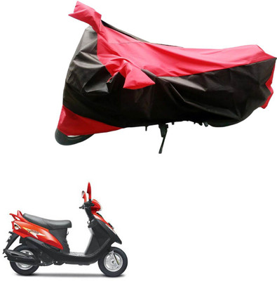 Mdstar Waterproof Two Wheeler Cover for Mahindra(Flyte, Black, Red)