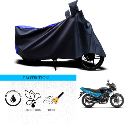 ANTHUB Waterproof Two Wheeler Cover for Hero(Glamour, Black, Blue)