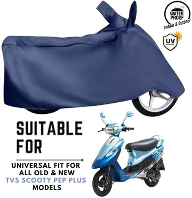 MADAFIYA Waterproof Two Wheeler Cover for TVS(Pep Plus, Blue)