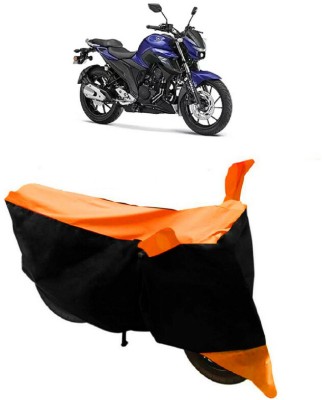 HEMSKAR Two Wheeler Cover for Yamaha(FZ 25, Black, Orange)