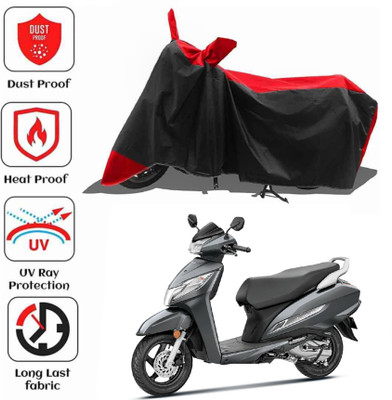 AIKOZIYA Waterproof Two Wheeler Cover for Honda(Activa 125, Black, Red)