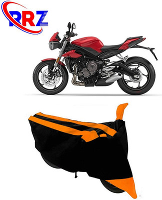 RRZ Waterproof Two Wheeler Cover for Triumph(Street Triple, Black, Orange)