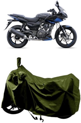 SUGASHRI Waterproof Two Wheeler Cover for Bajaj(Pulsar 220 DTS-i, Green)