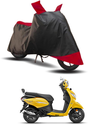 KEDIT Two Wheeler Cover for Hero(Pleasure Plus, Red, Black)