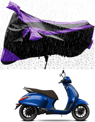 Mdstar Waterproof Two Wheeler Cover for Bajaj(New Chetak, Purple, Black)