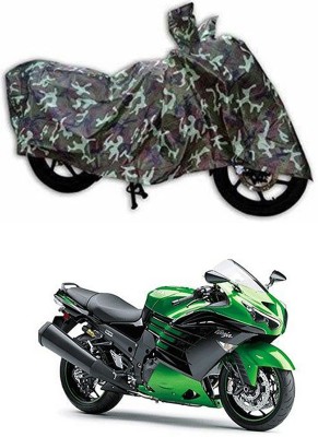 Furious3D Two Wheeler Cover for Kawasaki(Ninja ZX-14R, Multicolor)