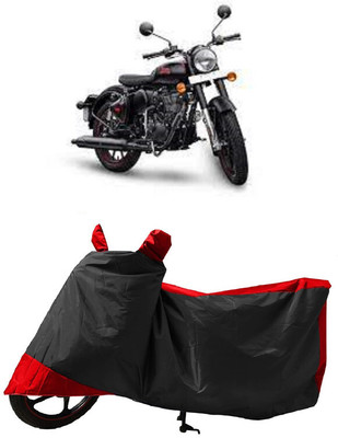 GROFATIK Two Wheeler Cover for Royal Enfield(Classic Stealth Black BS6, Red)