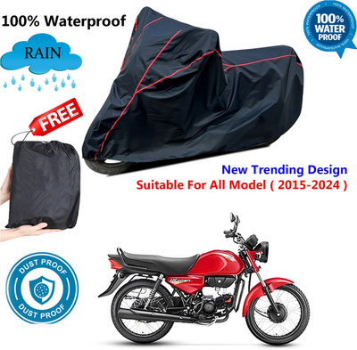 AUTOCAD Waterproof Two Wheeler Cover for Hero(HF Dawn BS6, Black, Red)